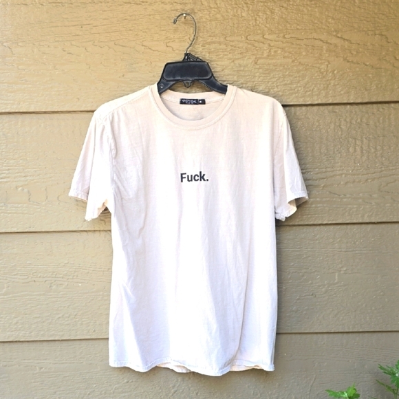 Nasty Girl Soft Tan Graphic Tee Medium F*ck - Picture 2 of 4